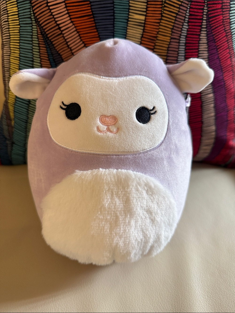 Sqishmallows Beatrice Lavender Plush Animal Pillow Toy with White Face & Belly